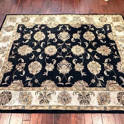 Black Floral Rug