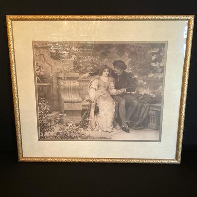 A Meeting In The Garden Framed Print