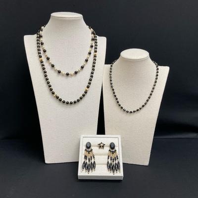 Vintage Black & Gold Toned Beaded Fashions 
