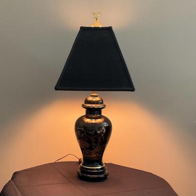 Black & Gold Ginger Jar Style Lamp