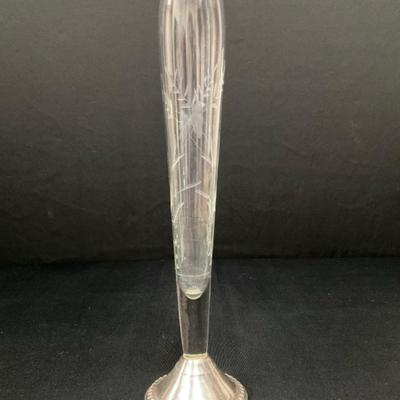 Duchin Creation Weighted Sterling And Glass Bud Vase