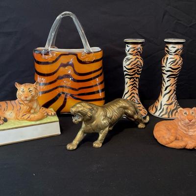Brass, Glass & Ceramic Tiger Collection 