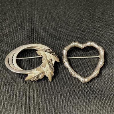 Sterling Silver Brooch Duo
