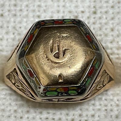 Vintage Monogrammed Gold Ring