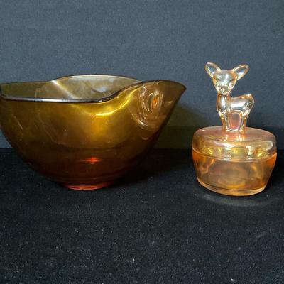 Orange Decorative Glass Art