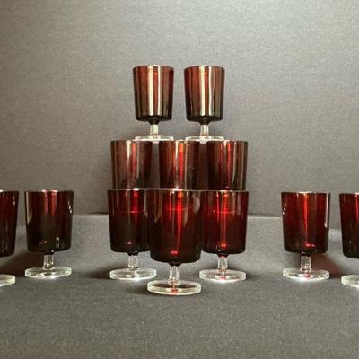 Vintage Luminarc Arcoroc France Ruby Red Glasses