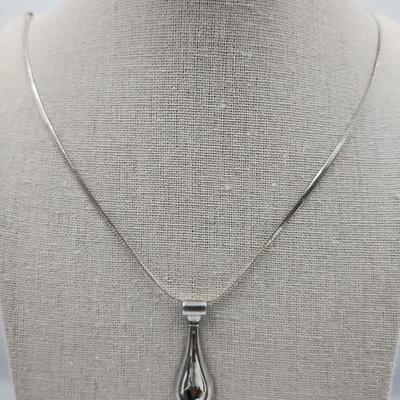 Sterling Drop Pendant on Sterling Chain