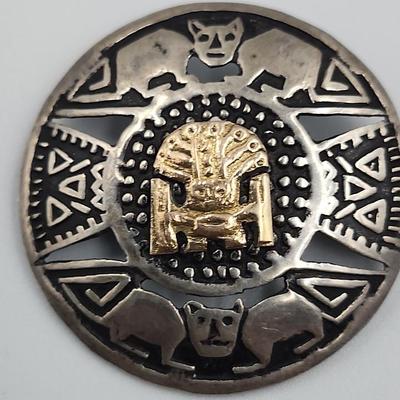 Vintage Sterling and 18k Brooch