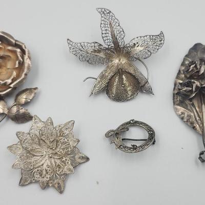 Vintage/Antique Floral Brooches