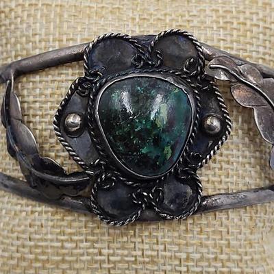 Vintage Native American Sterling Cuff Bracelet 
