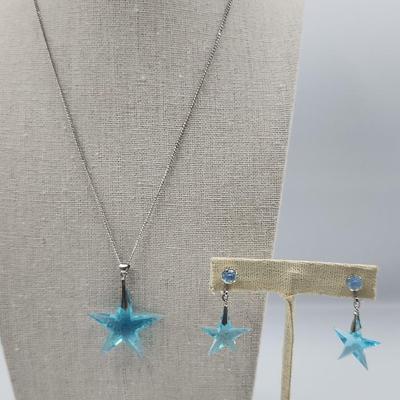 Star Trio: 18inch Sterling Chain and Sterling Clipons
