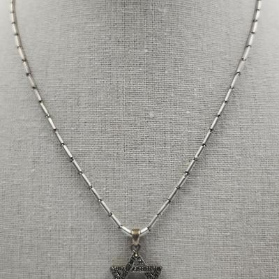 Star of David Sterling Pendant on Israel Sterling Chain