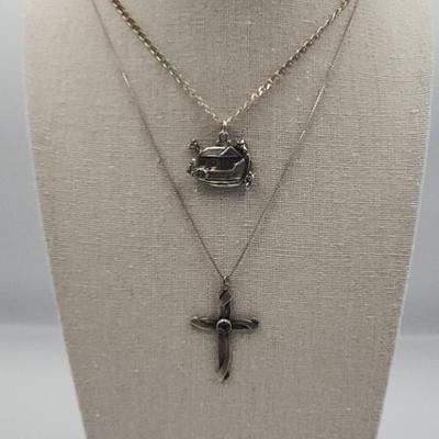 Sterling Noah's Arc and Cross Pendants on Sterling Chains
