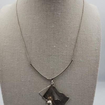 Unique Sterling Pendant on Sterling Chain