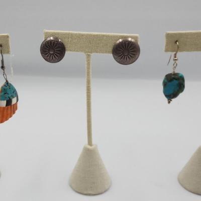 Native Design Earrings Handcrafted on Sterling