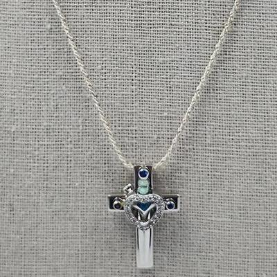 USA Made Stamped 925 Cross On Sterling Chain