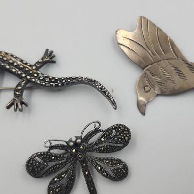 Sterling Brooches - All Stamped 