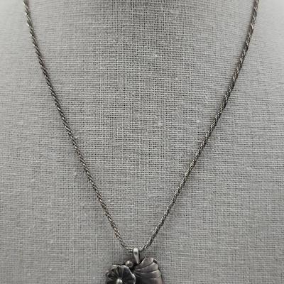 Vintage Native American Sterling and Turquoise Pendants on Sterling Chain