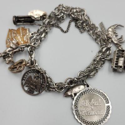 Double Link Sterling Bracelet with Sterling Charms