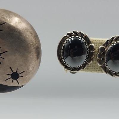 Sterling and Onyx Clip Ons