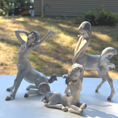 LLADRO Centaur Girl & Centaur Boy Set & Demure Centaur Girl 