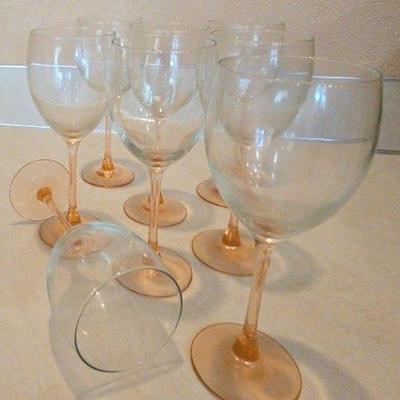 Pink Stemmed Wine Glasses