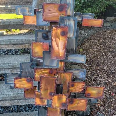 MCM Brutalist Metal Wall Sculpture 
