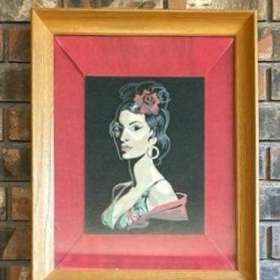 Senorita Lady 1960s Framed Paint By Number