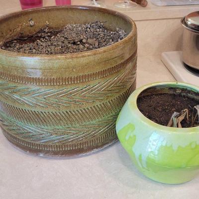 Mid Century Drip & Art Pottery Planters 