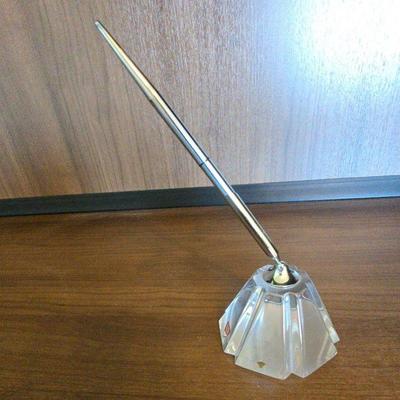 Orrefors Sweden Pen Stand w/Pen 