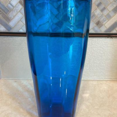Colbalt Blue Glass Blown Vase 