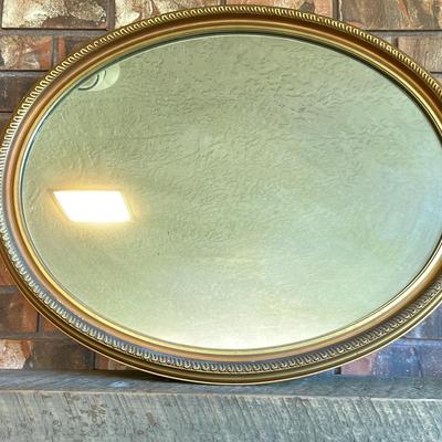 Gold Frame Oval Mirror 