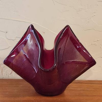Red Abstract Art Glass