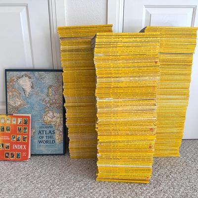 Large National Geographic Collection- 270+ Magazines, Atlas Of The World 3rd Ed. & Nat. Geo. Index