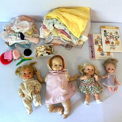Vintage Dolls & Miscellaneous Doll Clothes