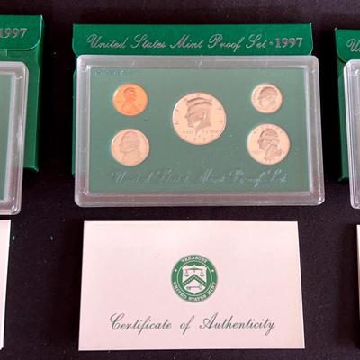 3 Sets Of United States Mint Proof Coun Sets 1997