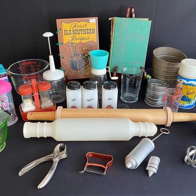 Lot Of Miscellaneous Mostly Vintage Kitchen Items- Check Out The Barbie Thermos & Elvis Sugar Shaker