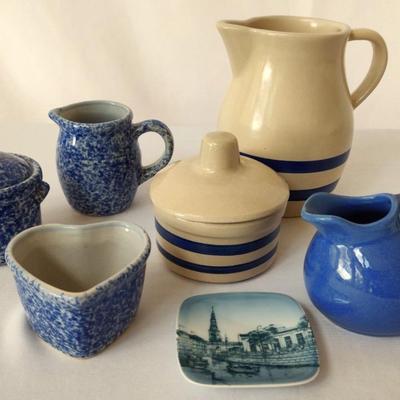 Robinson Ransbottom Crockery & An Assortment Of Blue Smallware