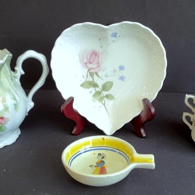 Vintage Procelain Pitcher-Leuchtenberg, Germany, Stacking Cream&Sugar w/ Gold Accents, Mikasa Bowl