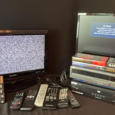 Entertainment Lot, Including Tv, Vhs, Dvd And HDMI Cords!