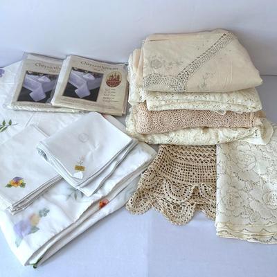 Mystery Lot Of Table Linens & Crochet Tablecloths