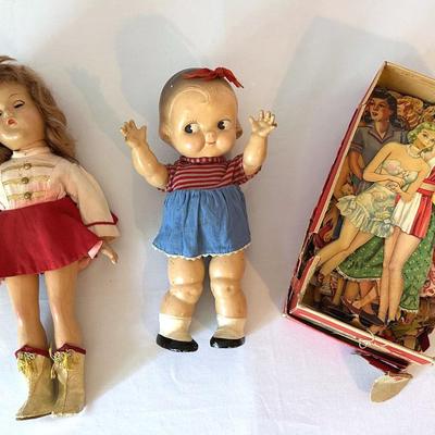 Vintage Effanbee Anne Shirley Doll, 1930s Campbell Soup Doll & Box Of Paper Dolls