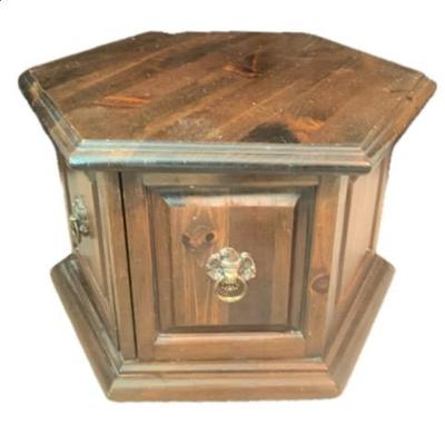 High Quality vintage Wooden Hexagon Accent Table *upstairs*