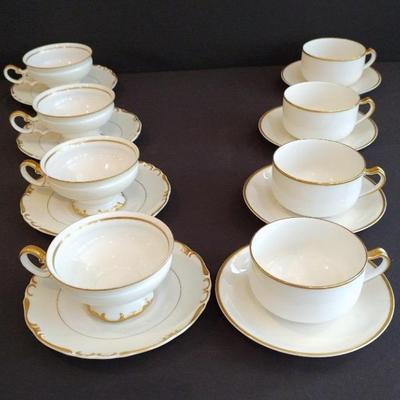 Four Haviland Limoges & 4 Harmony House Cups/Saucers