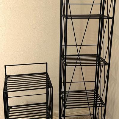 Small And Large Black Metal Shelves