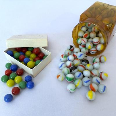Vintage Rainbo & Chinese Checker Marbles