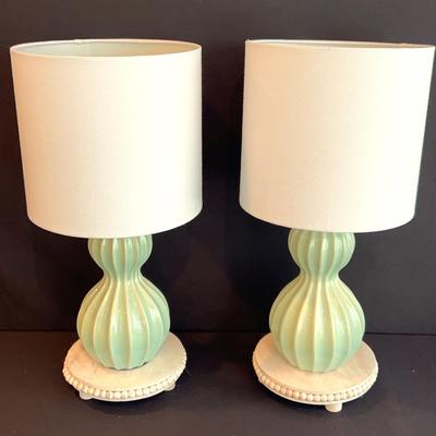 Two Light Turquoise Lamps
