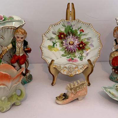 Vintage Japanese 1940s Ucagco Ceramic Vases, Rossetti Hand painted Japan Plate , vintage Japan, bbis