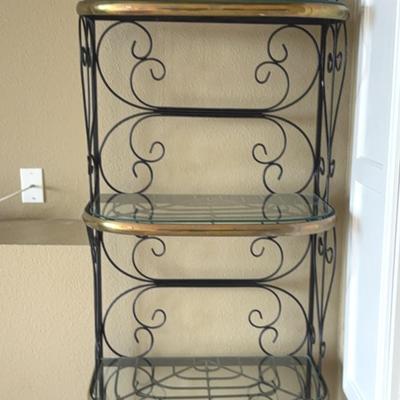 Very Tall  And Heavy Bakers Rack 4 Tiered With Glass Shelves