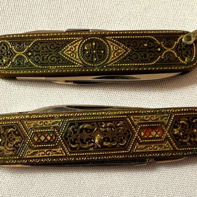 Vintage Brass Solingen Germany Pocket Knives